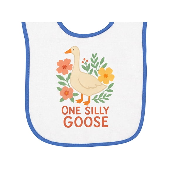 Inktastic One Silly Goose Cute Animal Design Baby Terry Cloth Bib