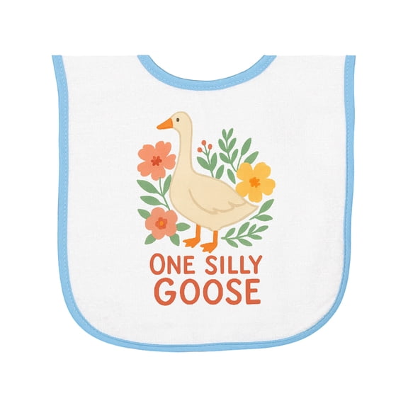Inktastic One Silly Goose Cute Animal Design Baby Terry Cloth Bib