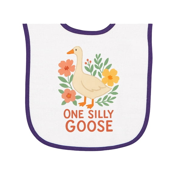 Inktastic One Silly Goose Cute Animal Design Baby Terry Cloth Bib