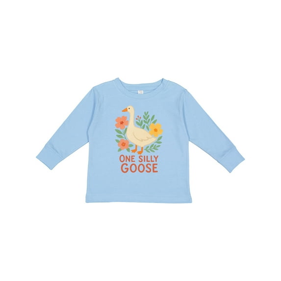 Inktastic One Silly Goose Cute Animal Design Boys or Girls Long Sleeve Toddler T-Shirt