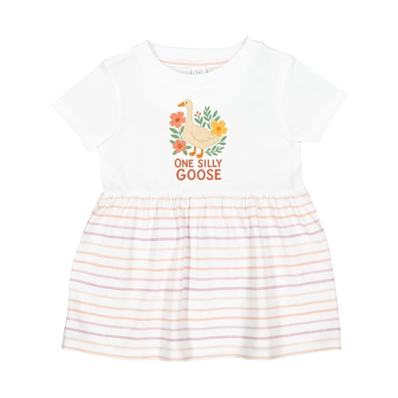 Inktastic One Silly Goose Cute Animal Design Girls Baby Dress