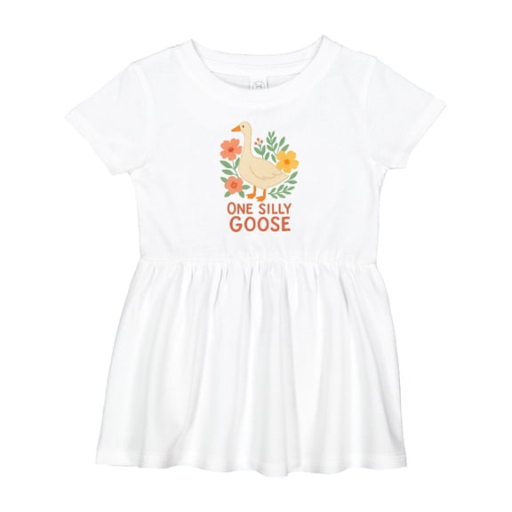 Inktastic One Silly Goose Cute Animal Design Girls Baby Dress