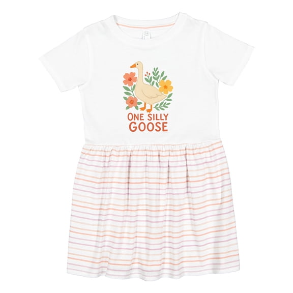 Inktastic One Silly Goose Cute Animal Design Girls Toddler Dress