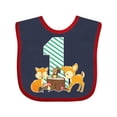 thumbnail image 1 of Inktastic One Years Old with Woodland Animals Boys or Girls Baby Bib, 1 of 4