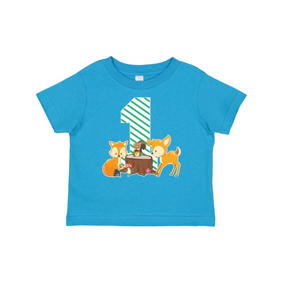 Inktastic One Years Old with Woodland Animals Boys or Girls Baby T-Shirt