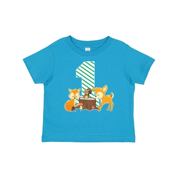 Inktastic One Years Old with Woodland Animals Boys or Girls Baby T-Shirt