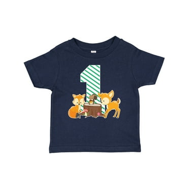 Inktastic One Years Old with Woodland Animals Boys or Girls Baby T-Shirt