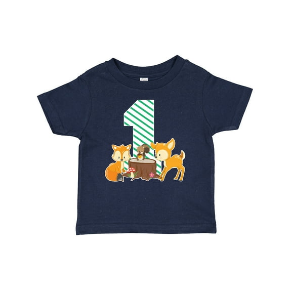 Inktastic One Years Old with Woodland Animals Boys or Girls Baby T-Shirt