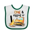 thumbnail image 1 of Inktastic One and Digging It Bulldozer 1st Birthday Boys or Girls Baby Bib, 1 of 4