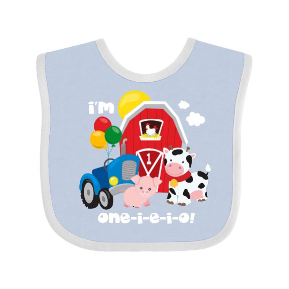Inktastic One-i-e-i-o 1st Birthday Boys or Girls Baby Bib