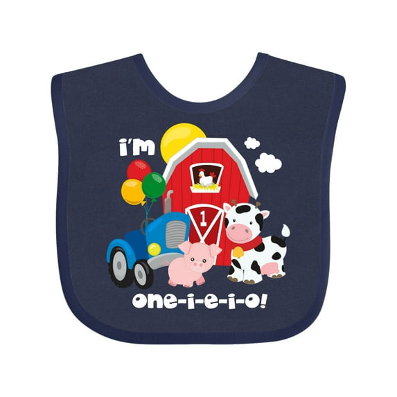 Inktastic One-i-e-i-o 1st Birthday Boys or Girls Baby Bib