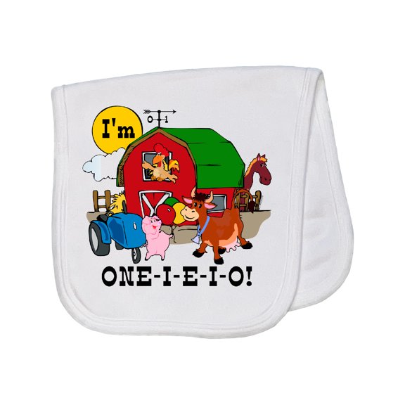 Inktastic One-i-e-i-o Baby Burp Cloth