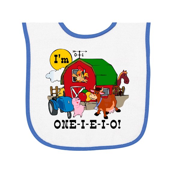 Inktastic One-i-e-i-o Baby Terry Cloth Bib