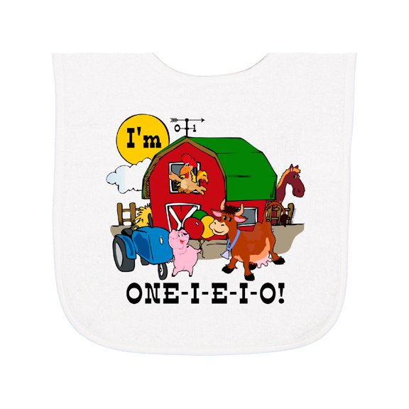 Inktastic One-i-e-i-o Baby Terry Cloth Bib