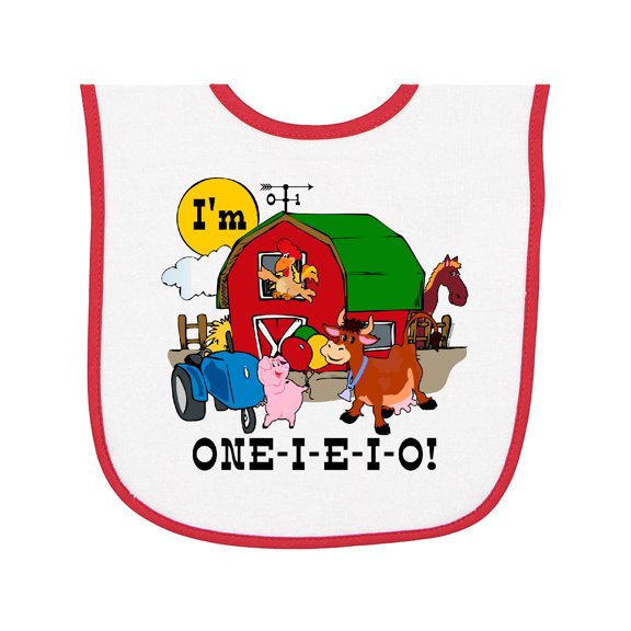 Inktastic One-i-e-i-o Baby Terry Cloth Bib