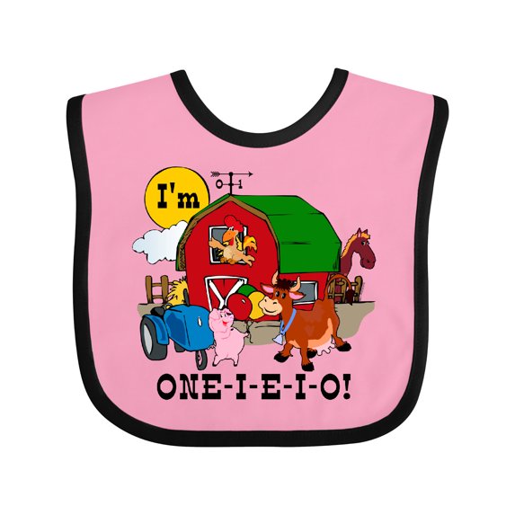 Inktastic One-i-e-i-o Boys or Girls Baby Bib
