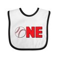 thumbnail image 1 of Inktastic One with Baseball Baby's First Birthday Boys or Girls Baby Bib, 1 of 4