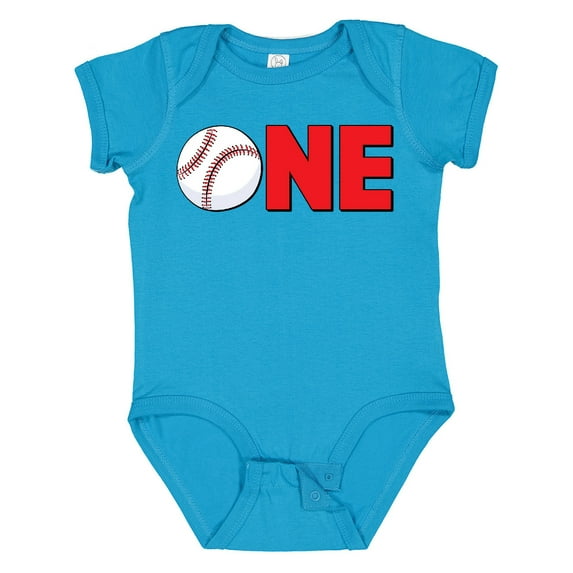 Inktastic One with Baseball Baby's First Birthday Boys or Girls Baby Bodysuit
