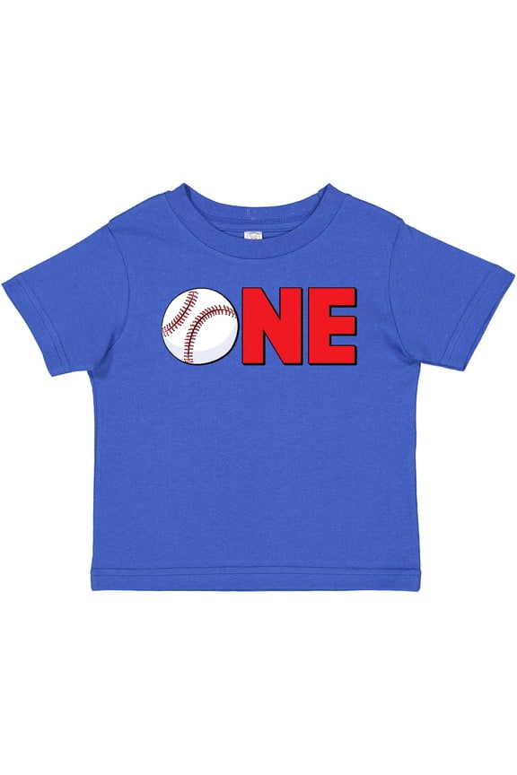 One with Baseball Baby's First Birthday Boys or Girls Baby T-Shirt