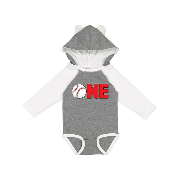Inktastic One with Baseball Baby's First Birthday Boys or Girls Long Sleeve Baby Bodysuit