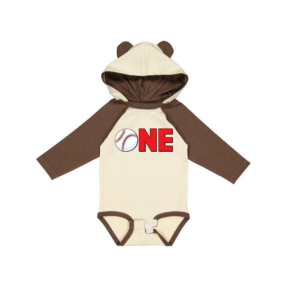 Inktastic One with Baseball Baby's First Birthday Boys or Girls Long Sleeve Baby Bodysuit