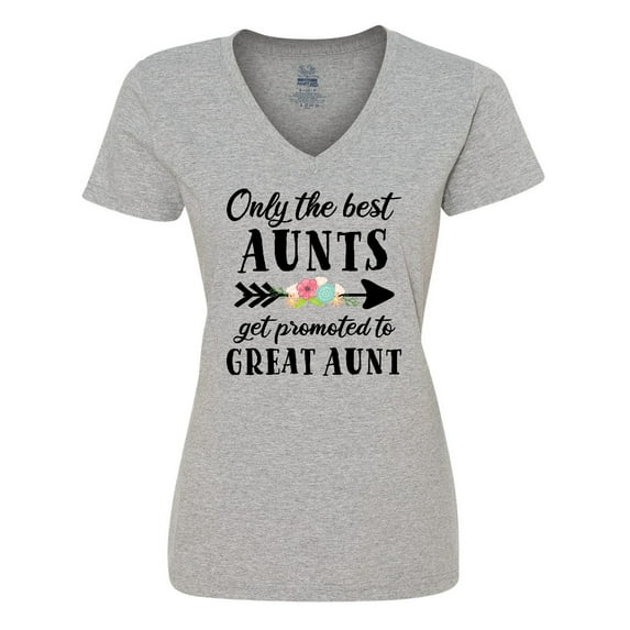 Inktastic Only the Best Aunts Get Promoted to Great Aunt Women's V-Neck T-Shirt