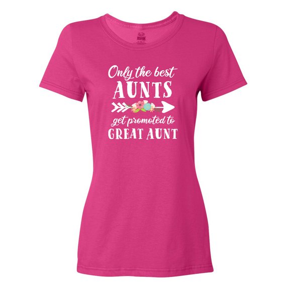 Inktastic Only the Best Aunts Get Promoted to Great Aunt with Flowers Women's T-Shirt
