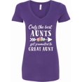 thumbnail image 1 of Inktastic Only the Best Aunts Get Promoted to Great Aunt with Flowers Women's V-Neck T-Shirt, 1 of 5