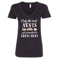thumbnail image 1 of Inktastic Only the Best Aunts Get Promoted to Great Aunt with Flowers Women's V-Neck T-Shirt, 1 of 5
