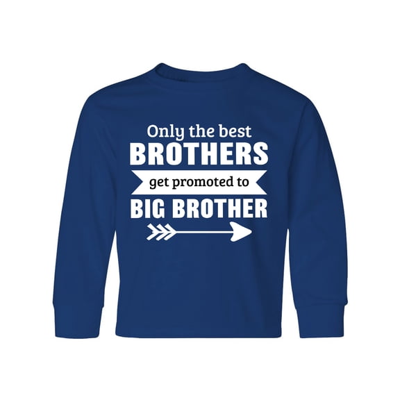 Inktastic Only the Best Brothers Get Promoted to Big Brother Long Sleeve Youth T-Shirt