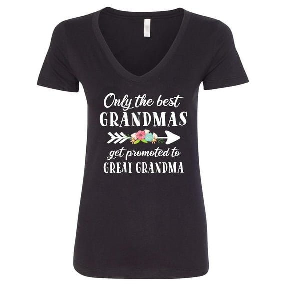 Inktastic Only the Best Grandmas Get Promoted to Great Grandma Women's V-Neck T-Shirt