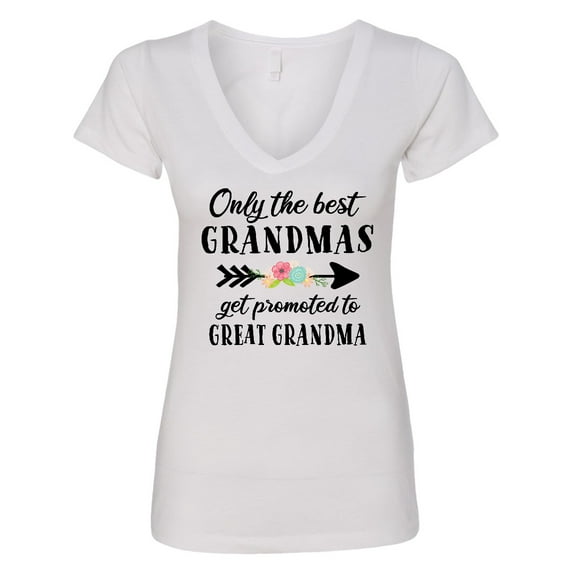 Inktastic Only the Best Grandmas Get Promoted to Great Grandma Women's V-Neck T-Shirt