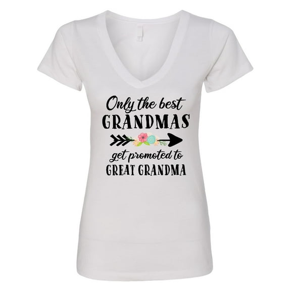 Inktastic Only the Best Grandmas Get Promoted to Great Grandma Women's V-Neck T-Shirt