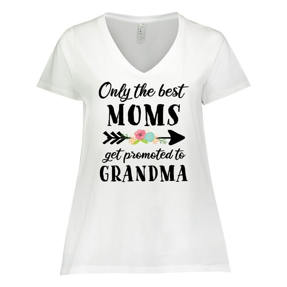 Inktastic Only the Best Moms Get Promoted to Grandma Women's Plus Size V-Neck T-Shirt