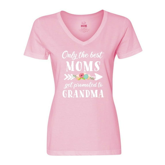 Inktastic Only the Best Moms Get Promoted to Grandma Women's V-Neck T-Shirt