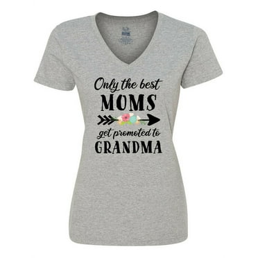 Inktastic Only the Best Moms Get Promoted to Grandma Women's V-Neck T-Shirt