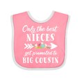 thumbnail image 1 of Inktastic Only the Best Nieces Get Promoted to Big Cousin Boys or Girls Baby Bib, 1 of 4