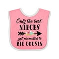 thumbnail image 1 of Inktastic Only the Best Nieces Get Promoted to Big Cousin Boys or Girls Baby Bib, 1 of 4