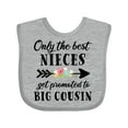 thumbnail image 1 of Inktastic Only the Best Nieces Get Promoted to Big Cousin Boys or Girls Baby Bib, 1 of 4