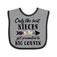 thumbnail image 1 of Inktastic Only the Best Nieces Get Promoted to Big Cousin Boys or Girls Baby Bib, 1 of 4