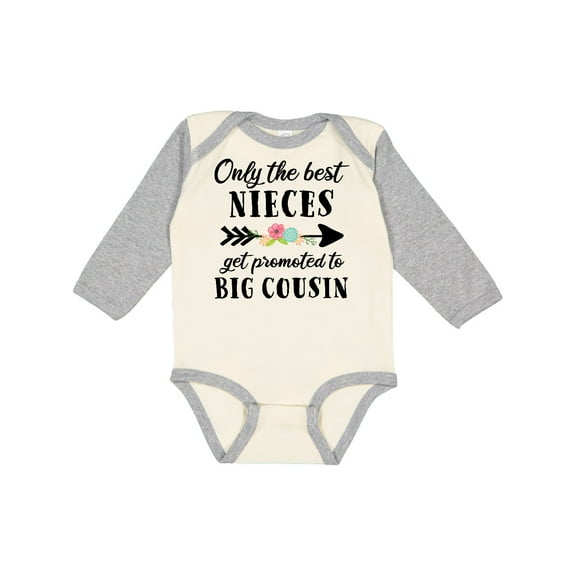 Inktastic Only the Best Nieces Get Promoted to Big Cousin Boys or Girls Long Sleeve Baby Bodysuit