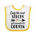 thumbnail image 1 of Inktastic Only the Best Nieces Get Promoted to Cousin Boys or Girls Baby Bib, 1 of 4