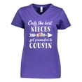thumbnail image 1 of Inktastic Only the Best Nieces Get Promoted to Cousin Women's V-Neck T-Shirt, 1 of 5