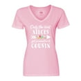 thumbnail image 1 of Inktastic Only the Best Nieces Get Promoted to Cousin Women's V-Neck T-Shirt, 1 of 5