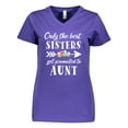 thumbnail image 1 of Inktastic Only the Best Sisters Get Promoted to Aunt Women's V-Neck T-Shirt, 1 of 5