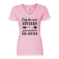 thumbnail image 1 of Inktastic Only the Best Sisters Get Promoted to Big Sister Women's V-Neck T-Shirt, 1 of 5