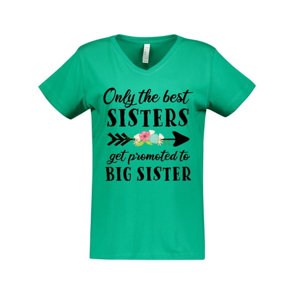 Inktastic Only the Best Sisters Get Promoted to Big Sister Women's V-Neck T-Shirt