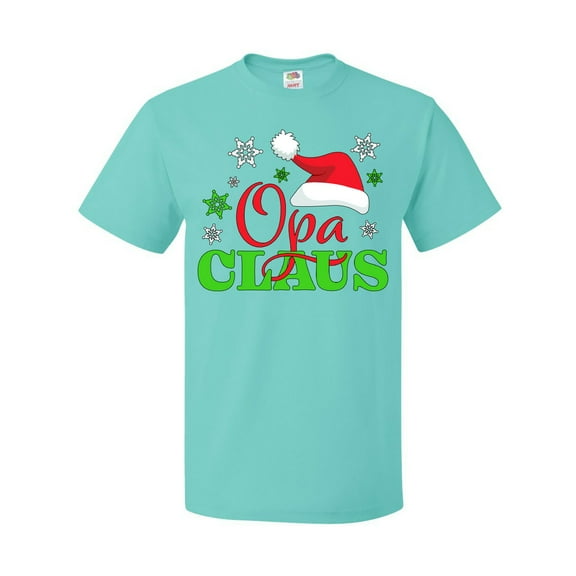Inktastic Opa Claus with Christmas Santa Hat and Snowflakes T-Shirt