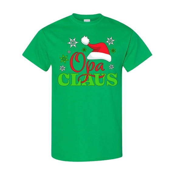 Inktastic Opa Claus with Christmas Santa Hat and Snowflakes T-Shirt