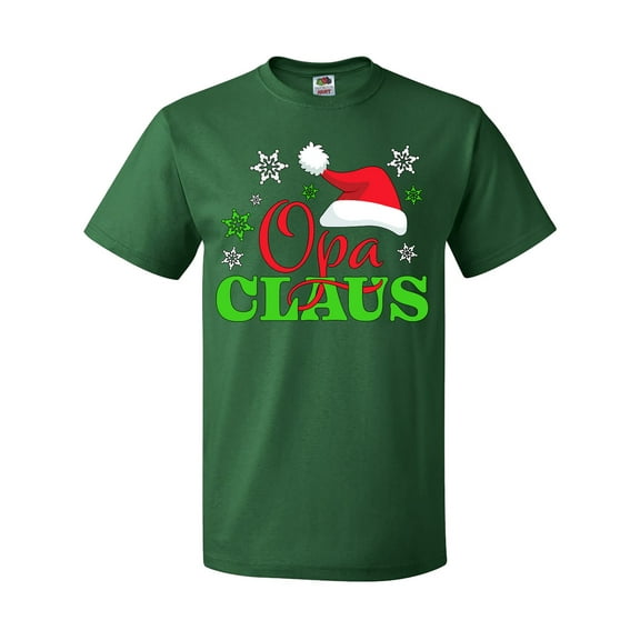 Inktastic Opa Claus with Christmas Santa Hat and Snowflakes T-Shirt